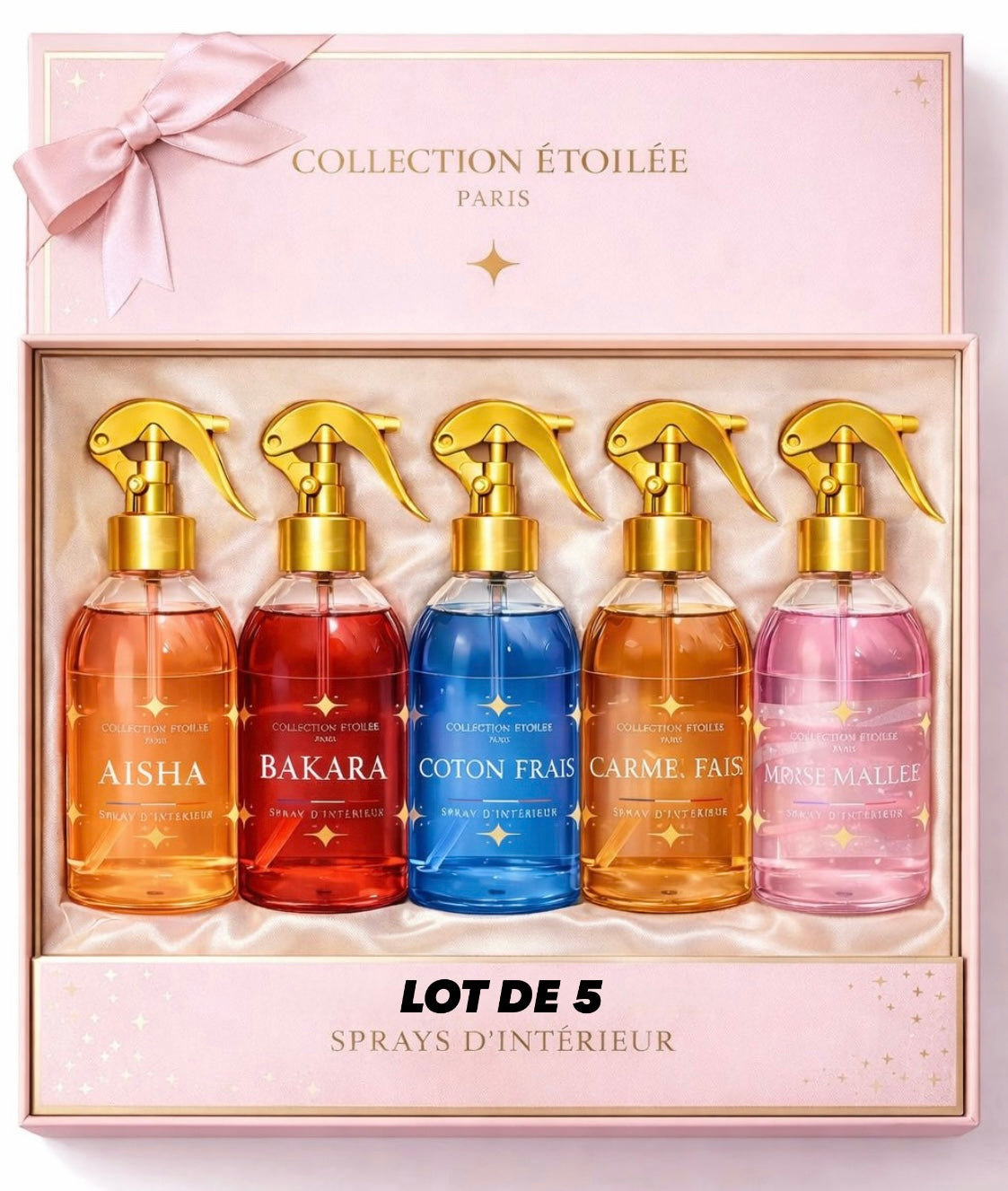 Lot de 5 spray textile - Collection étoilée